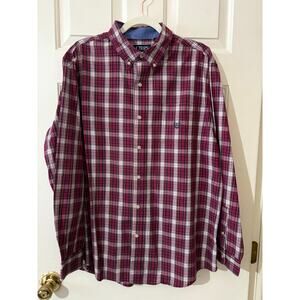 Chaps Men’s Easy Care Plaid Button-Down Shirt (XL)